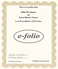 e-folio certificate